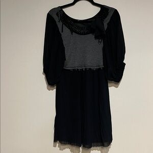 Forla Paris | Pleated mini dress thermal top Women’s size M punk artsy metal